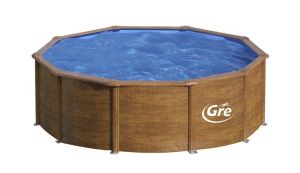 PACIFIC Сглобяем басейн имитация дърво кръг 460x120 см с пясъчен филтър