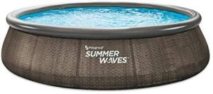 Басейн Summer Waves Quick Set РАТАН 305x76 см. с надувем борд и филтрираща помпа