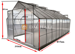 Оранжерия ПОЛИКАРБОНАТ SOLE TERRA ALU 615x310х260см